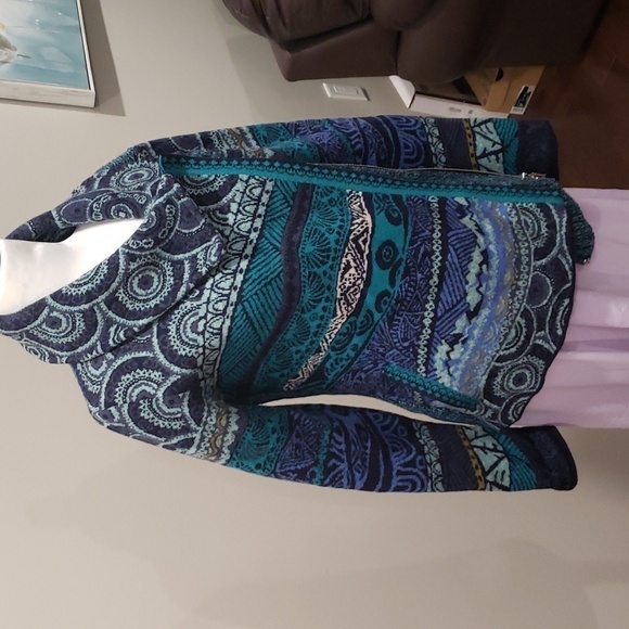 Kooi LAMBSWOOL CHUNKY ZIP UP MULTICOLOR SWEATER JACKET - Picture 12 of 15